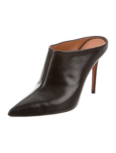 celine c plaque mules black|Celine Leather Mules .